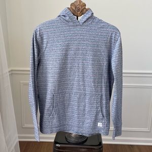 Linksoul Reverse Stripe Hoodie Blue Red Pullover Pocket M